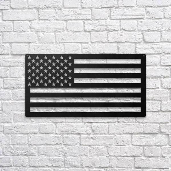 Металлическое панно "Флаг США" из нержавеющей стали для интерьера