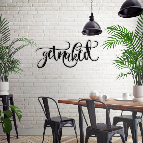 Металлическая интерьерная надпись "GetNaked" из нержавеющей стали для интерьера
